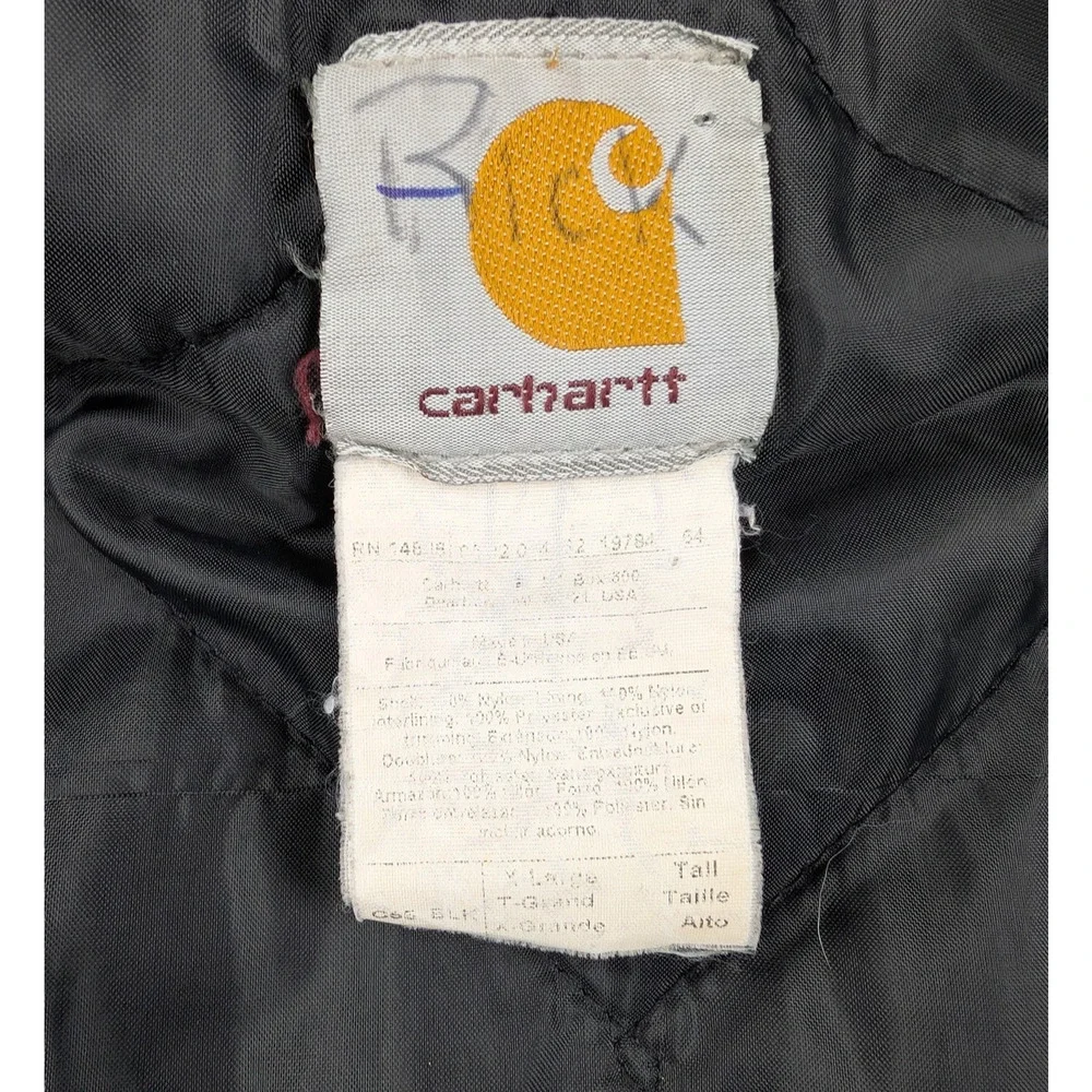 Carhartt Canvas Jacket Men XL Tall C55 USA Made Grunge Thrashed Work Wear Arctic